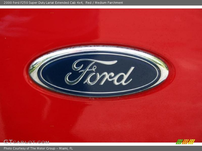 Red / Medium Parchment 2000 Ford F250 Super Duty Lariat Extended Cab 4x4
