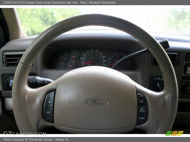 Red / Medium Parchment 2000 Ford F250 Super Duty Lariat Extended Cab 4x4
