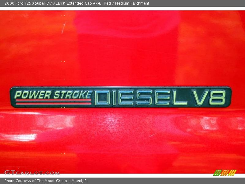 Red / Medium Parchment 2000 Ford F250 Super Duty Lariat Extended Cab 4x4