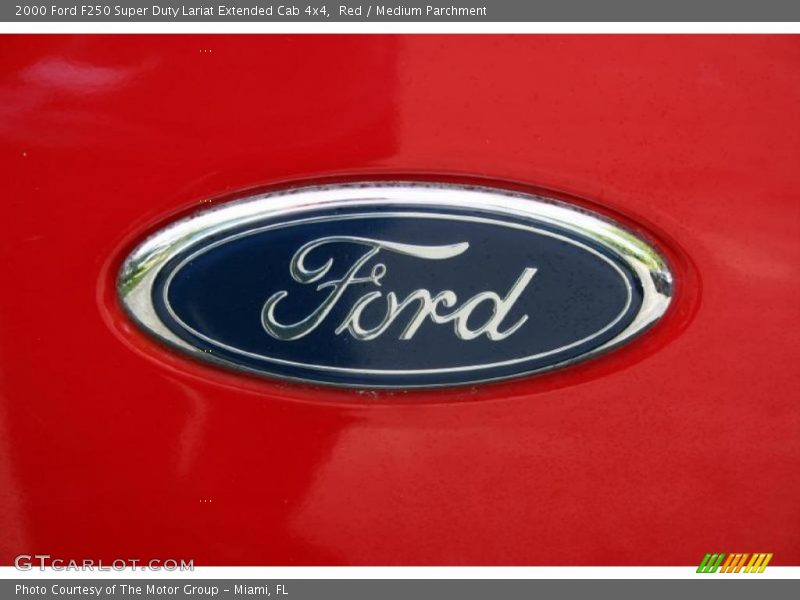 Red / Medium Parchment 2000 Ford F250 Super Duty Lariat Extended Cab 4x4