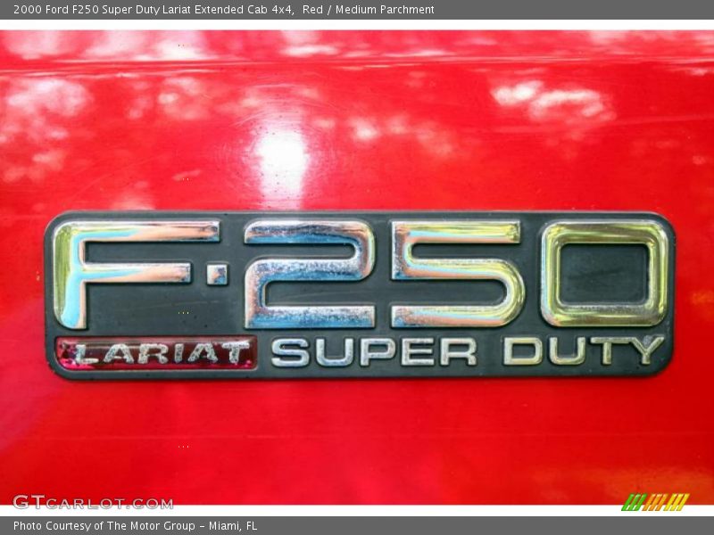 Red / Medium Parchment 2000 Ford F250 Super Duty Lariat Extended Cab 4x4