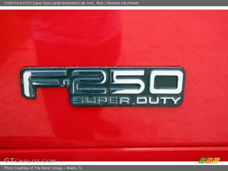 Red / Medium Parchment 2000 Ford F250 Super Duty Lariat Extended Cab 4x4