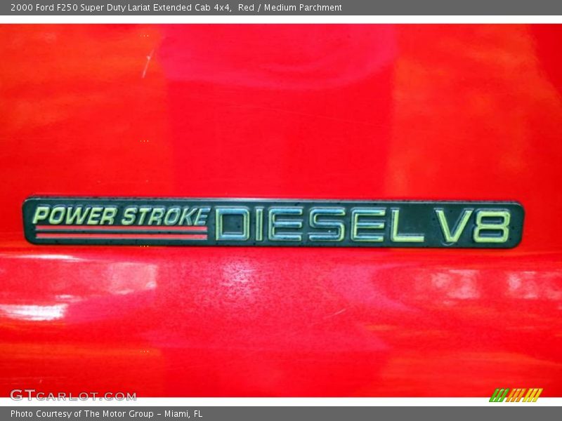 Red / Medium Parchment 2000 Ford F250 Super Duty Lariat Extended Cab 4x4
