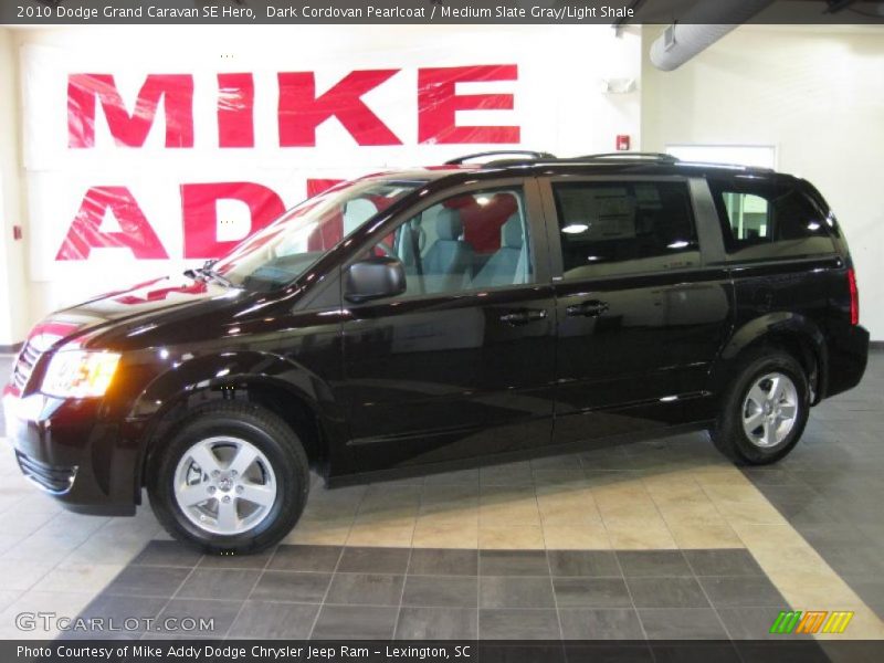 Dark Cordovan Pearlcoat / Medium Slate Gray/Light Shale 2010 Dodge Grand Caravan SE Hero