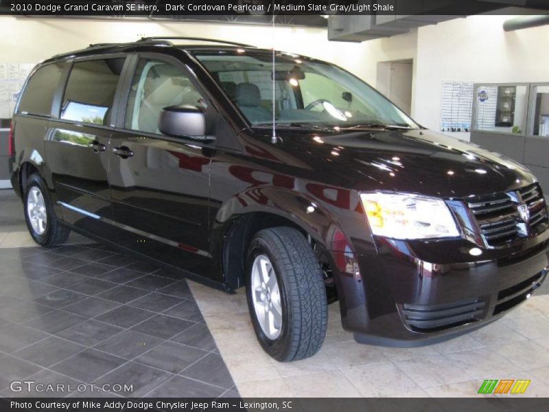 Dark Cordovan Pearlcoat / Medium Slate Gray/Light Shale 2010 Dodge Grand Caravan SE Hero