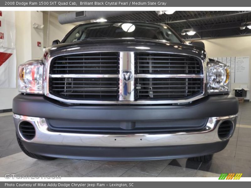 Brilliant Black Crystal Pearl / Medium Slate Gray 2008 Dodge Ram 1500 SXT Quad Cab