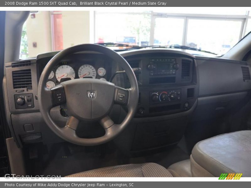 Brilliant Black Crystal Pearl / Medium Slate Gray 2008 Dodge Ram 1500 SXT Quad Cab