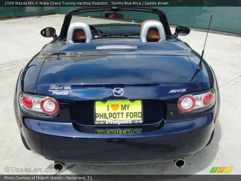 Stormy Blue Mica / Saddle Brown 2008 Mazda MX-5 Miata Grand Touring Hardtop Roadster