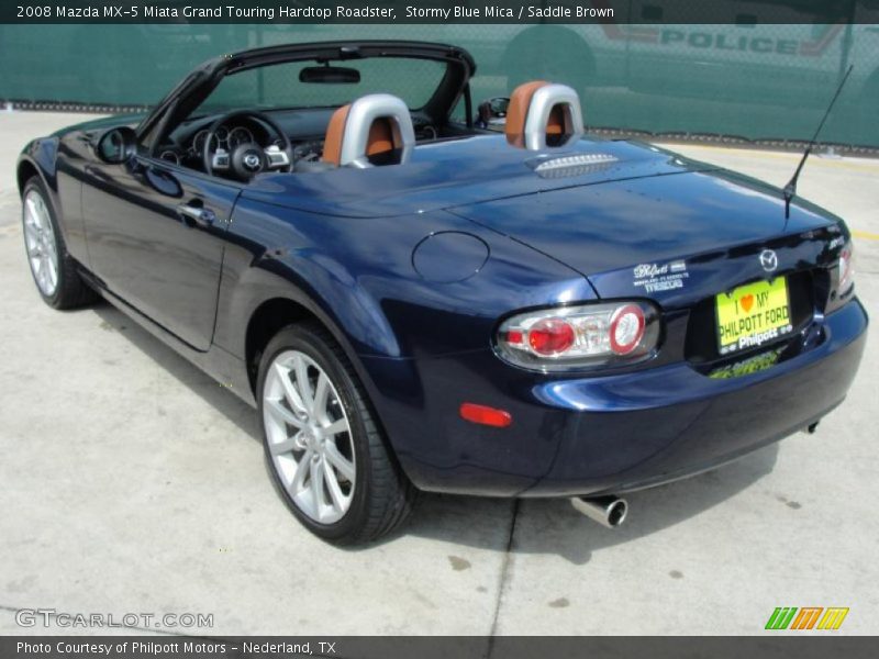 Stormy Blue Mica / Saddle Brown 2008 Mazda MX-5 Miata Grand Touring Hardtop Roadster