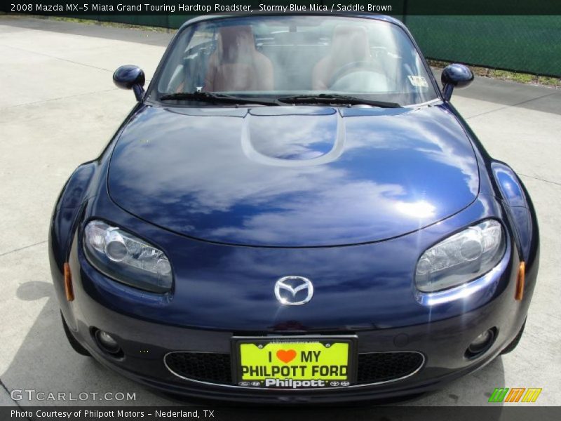 Stormy Blue Mica / Saddle Brown 2008 Mazda MX-5 Miata Grand Touring Hardtop Roadster