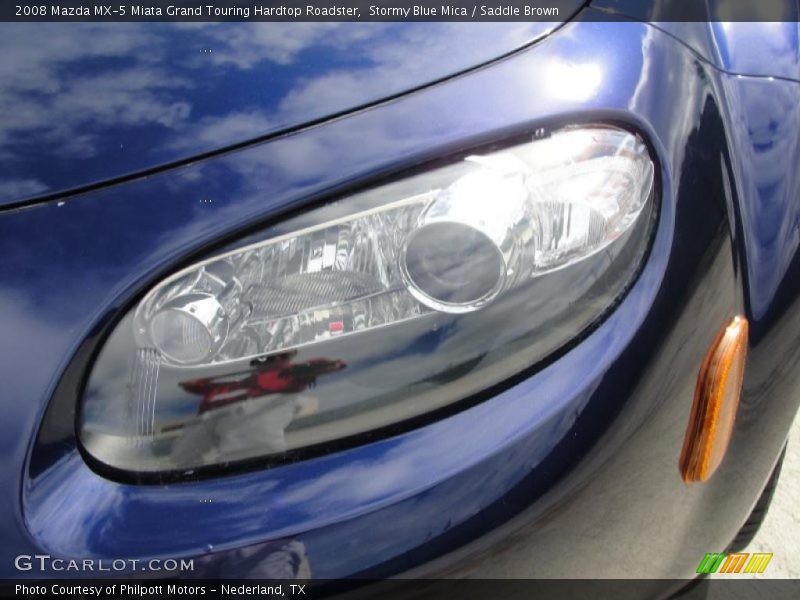 Stormy Blue Mica / Saddle Brown 2008 Mazda MX-5 Miata Grand Touring Hardtop Roadster