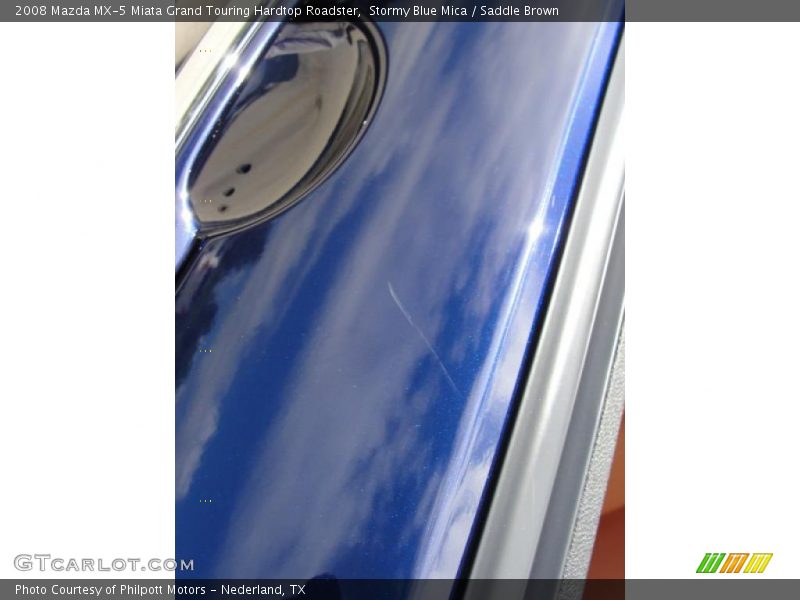 Stormy Blue Mica / Saddle Brown 2008 Mazda MX-5 Miata Grand Touring Hardtop Roadster