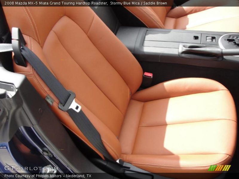 Stormy Blue Mica / Saddle Brown 2008 Mazda MX-5 Miata Grand Touring Hardtop Roadster
