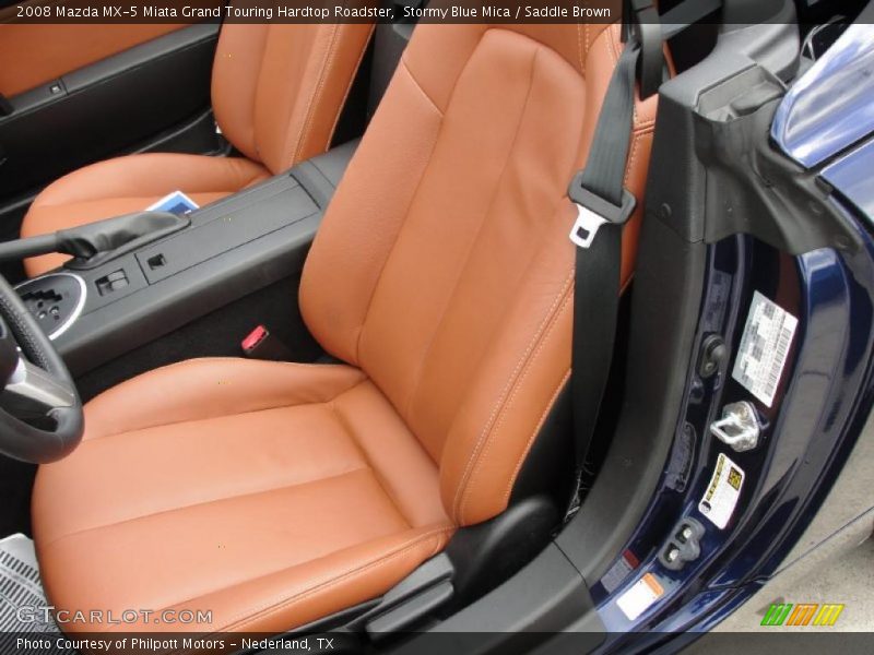 Stormy Blue Mica / Saddle Brown 2008 Mazda MX-5 Miata Grand Touring Hardtop Roadster
