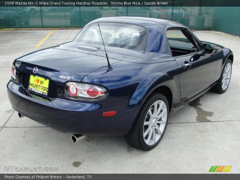 Stormy Blue Mica / Saddle Brown 2008 Mazda MX-5 Miata Grand Touring Hardtop Roadster