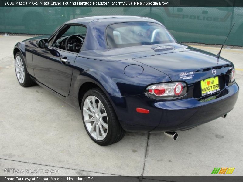 Stormy Blue Mica / Saddle Brown 2008 Mazda MX-5 Miata Grand Touring Hardtop Roadster