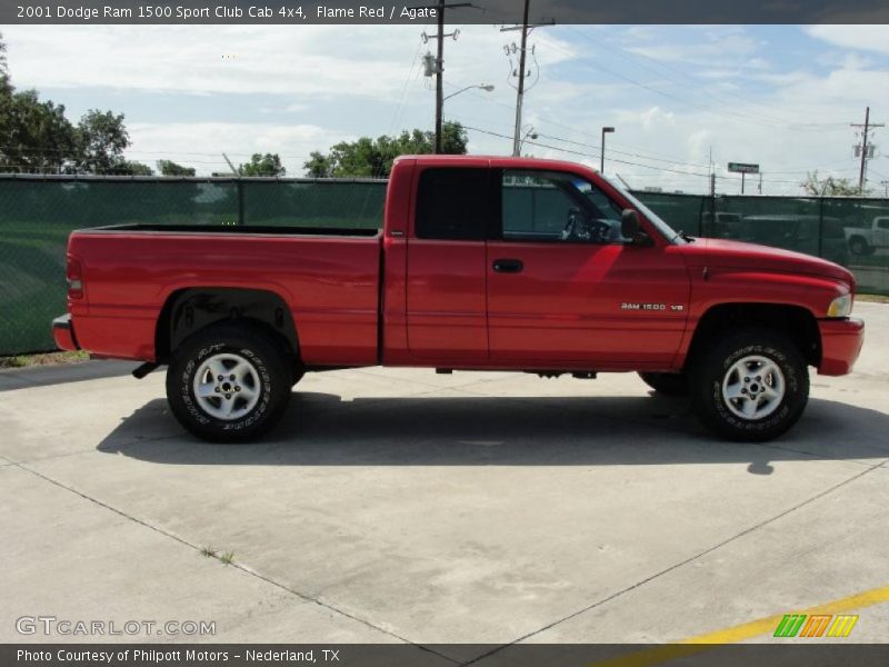 Flame Red / Agate 2001 Dodge Ram 1500 Sport Club Cab 4x4