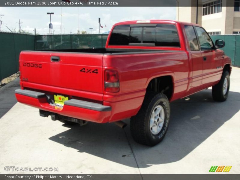 Flame Red / Agate 2001 Dodge Ram 1500 Sport Club Cab 4x4