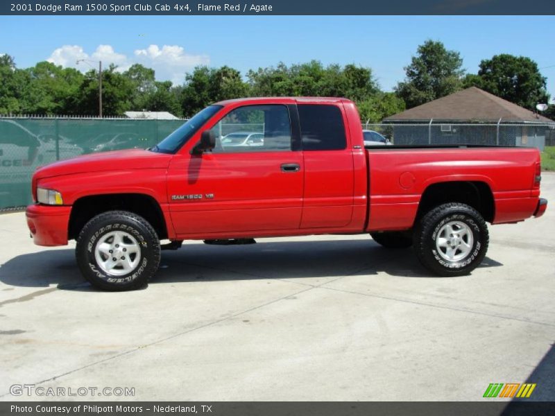 Flame Red / Agate 2001 Dodge Ram 1500 Sport Club Cab 4x4
