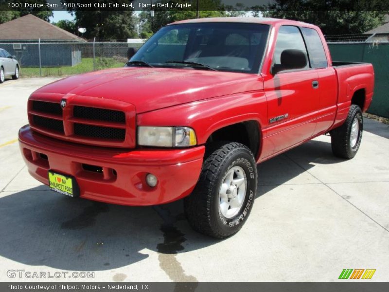 Flame Red / Agate 2001 Dodge Ram 1500 Sport Club Cab 4x4