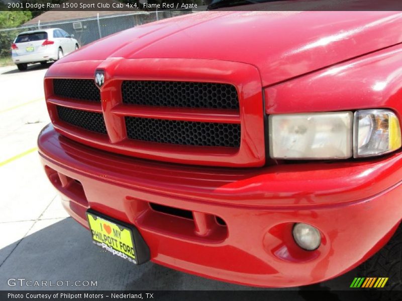 Flame Red / Agate 2001 Dodge Ram 1500 Sport Club Cab 4x4