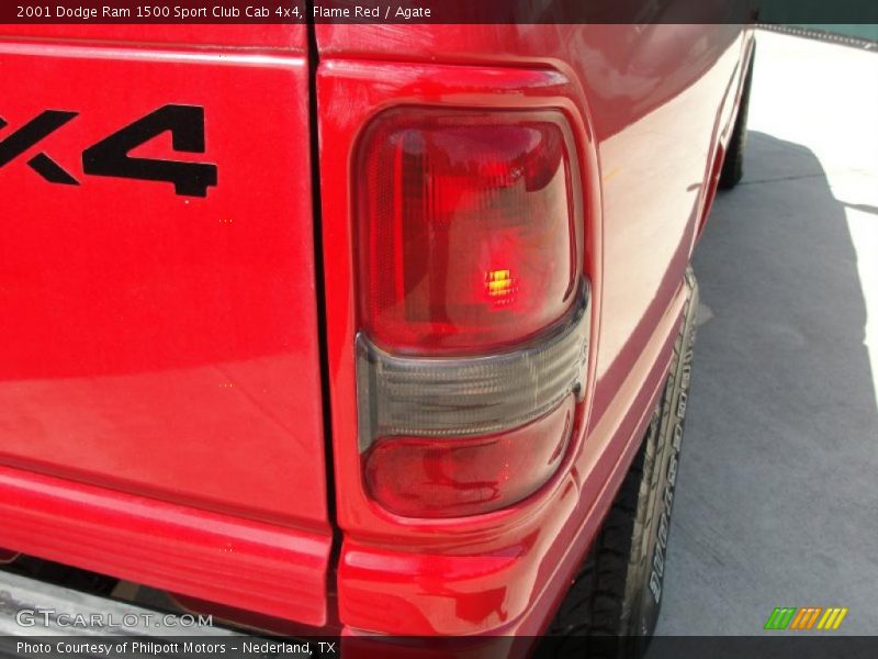 Flame Red / Agate 2001 Dodge Ram 1500 Sport Club Cab 4x4