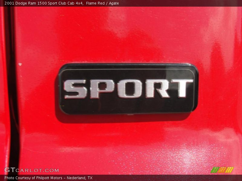 Flame Red / Agate 2001 Dodge Ram 1500 Sport Club Cab 4x4