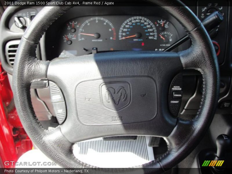 Flame Red / Agate 2001 Dodge Ram 1500 Sport Club Cab 4x4
