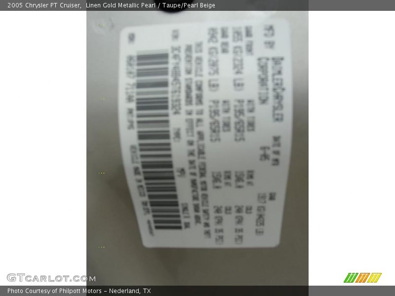 Linen Gold Metallic Pearl / Taupe/Pearl Beige 2005 Chrysler PT Cruiser