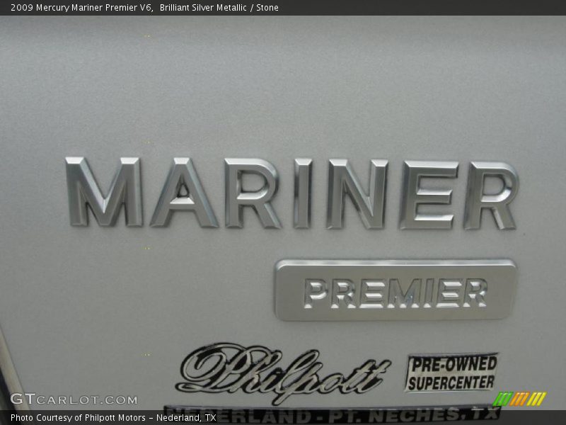 Brilliant Silver Metallic / Stone 2009 Mercury Mariner Premier V6