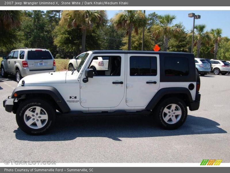 Stone White / Dark Khaki/Medium Khaki 2007 Jeep Wrangler Unlimited X