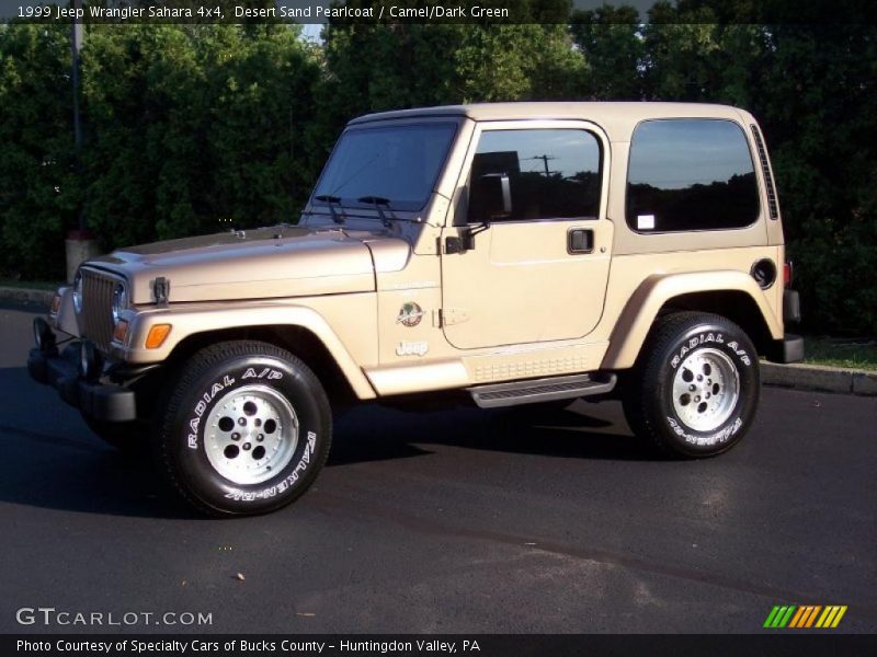 Desert Sand Pearlcoat / Camel/Dark Green 1999 Jeep Wrangler Sahara 4x4