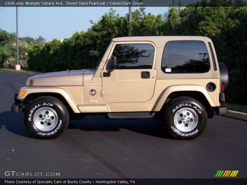 Desert Sand Pearlcoat / Camel/Dark Green 1999 Jeep Wrangler Sahara 4x4