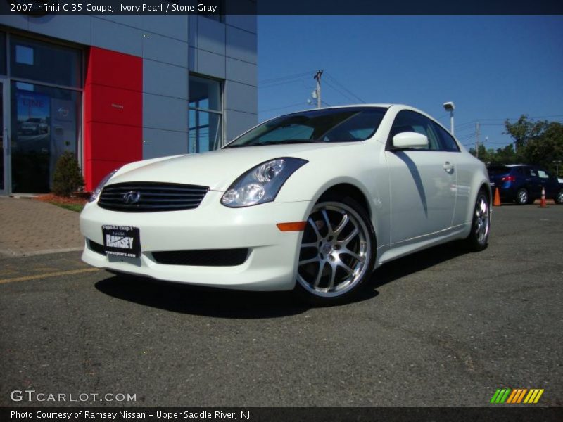 Ivory Pearl / Stone Gray 2007 Infiniti G 35 Coupe