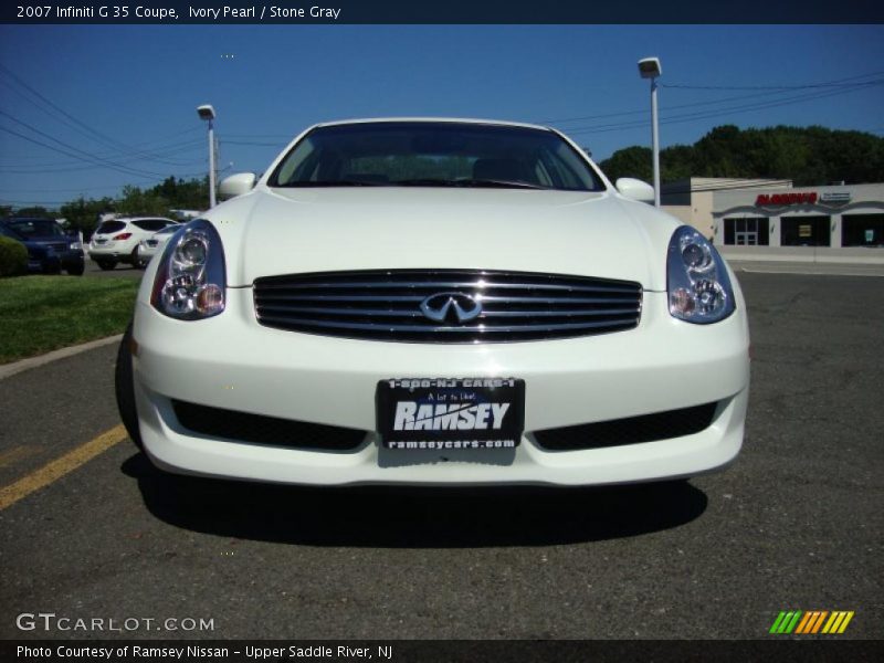 Ivory Pearl / Stone Gray 2007 Infiniti G 35 Coupe