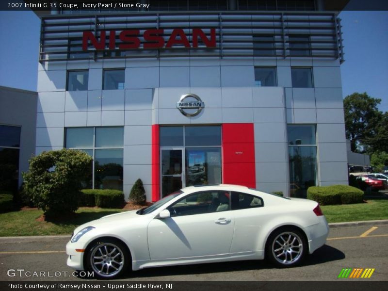 Ivory Pearl / Stone Gray 2007 Infiniti G 35 Coupe