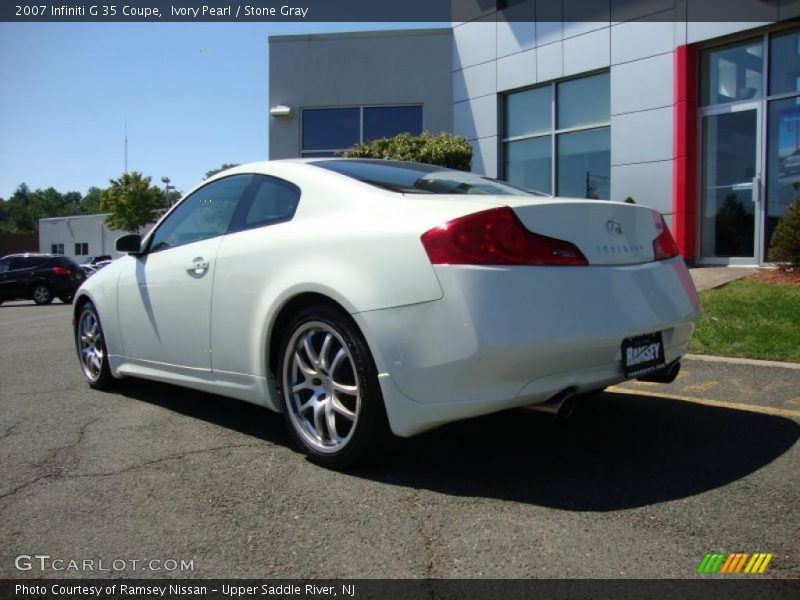 Ivory Pearl / Stone Gray 2007 Infiniti G 35 Coupe