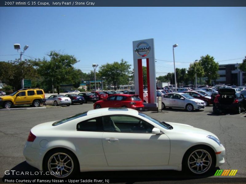 Ivory Pearl / Stone Gray 2007 Infiniti G 35 Coupe