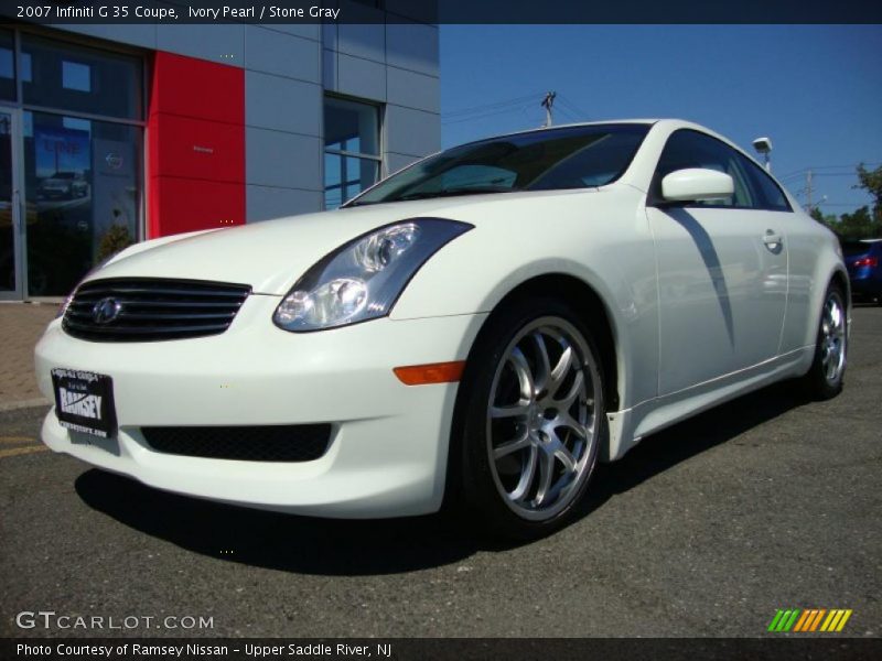 Ivory Pearl / Stone Gray 2007 Infiniti G 35 Coupe