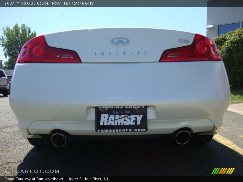 Ivory Pearl / Stone Gray 2007 Infiniti G 35 Coupe