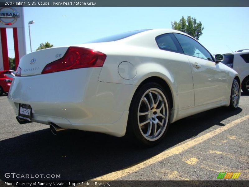 Ivory Pearl / Stone Gray 2007 Infiniti G 35 Coupe