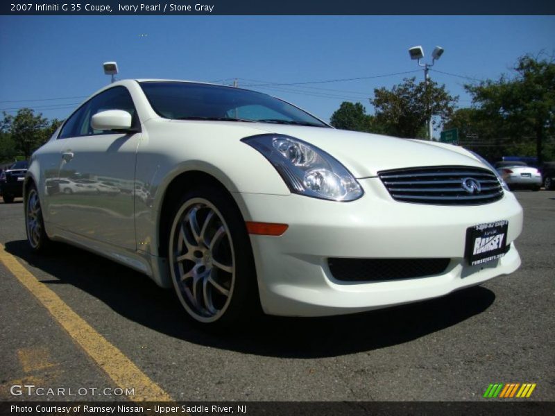 Ivory Pearl / Stone Gray 2007 Infiniti G 35 Coupe