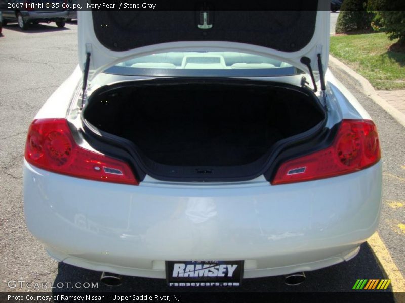 Ivory Pearl / Stone Gray 2007 Infiniti G 35 Coupe