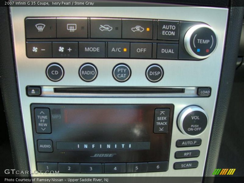 Ivory Pearl / Stone Gray 2007 Infiniti G 35 Coupe