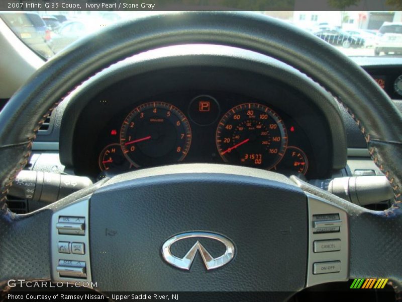 Ivory Pearl / Stone Gray 2007 Infiniti G 35 Coupe