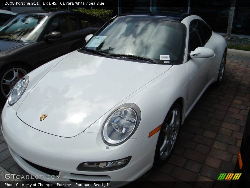 Carrara White / Sea Blue 2008 Porsche 911 Targa 4S