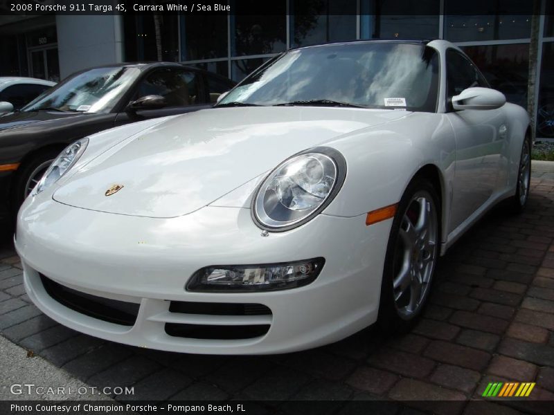 Carrara White / Sea Blue 2008 Porsche 911 Targa 4S