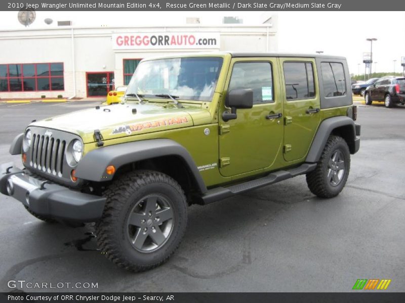 Rescue Green Metallic / Dark Slate Gray/Medium Slate Gray 2010 Jeep Wrangler Unlimited Mountain Edition 4x4