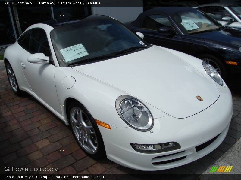 Carrara White / Sea Blue 2008 Porsche 911 Targa 4S
