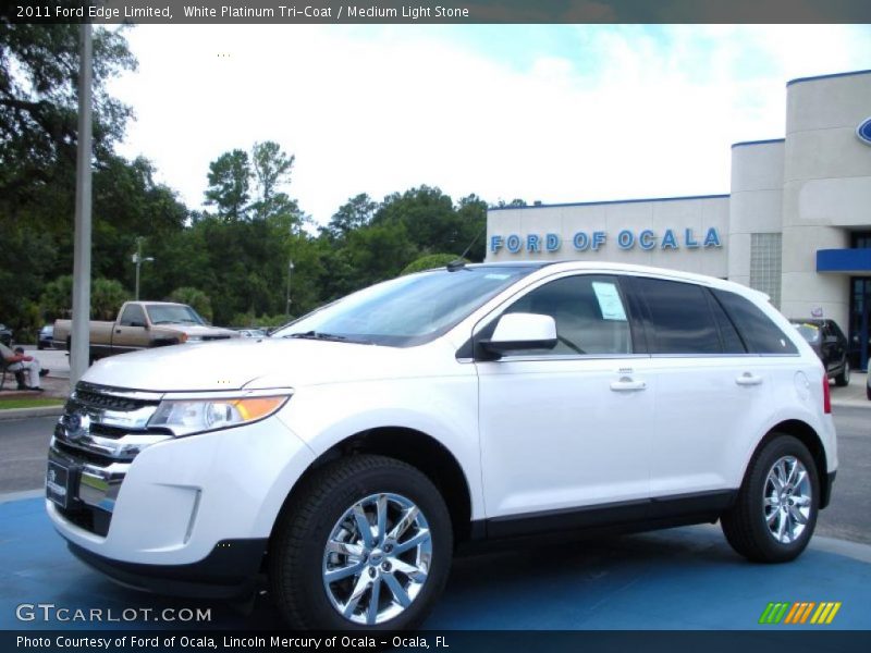 White Platinum Tri-Coat / Medium Light Stone 2011 Ford Edge Limited